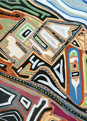 Aztec ariel artwork - stephen french original